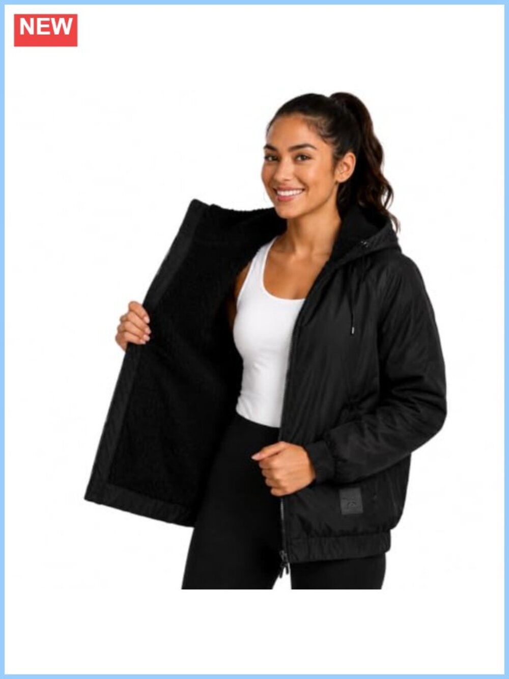 Women's Sherpa Lined Windbreaker Jacket, Water Resistant